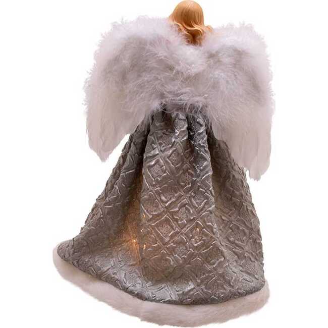 UL 10-Light 14-Inch Silver and Gray Angel Treetop - Other Accents - 4