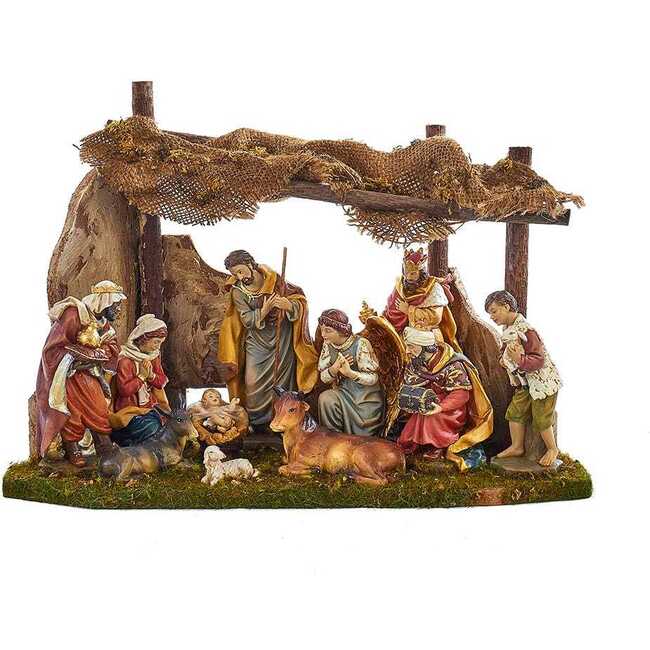 Nativity Set with 11 Figures and Stable