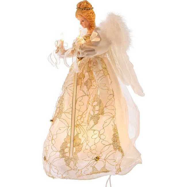 UL 10-Light 12-Inch Ivory and Gold Angel Treetop - Other Accents - 4