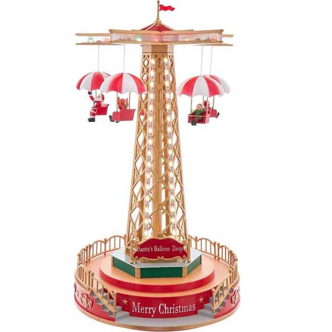 LED Lighted Musical Santa Balloon Drop Table Piece