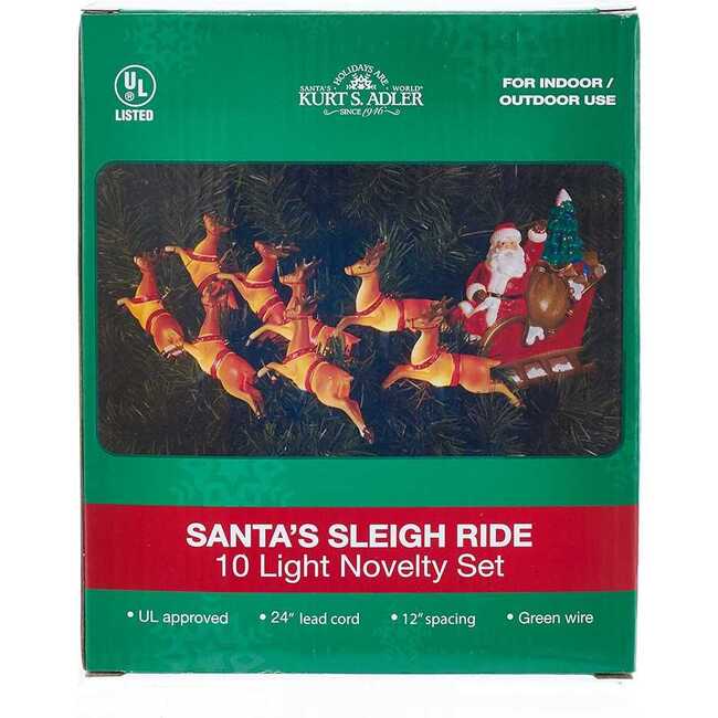 UL 10-Light Santa Sleigh and Eight Reindeer Light Set - Other Accents - 7
