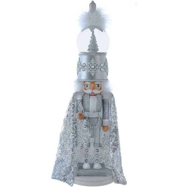Battery Operated 22-Inch Hollywood Nutcrackers Musical Silver Nutcracker With Water Globe