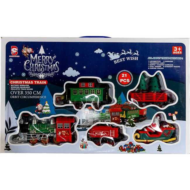 Battery Operated Musical Train with Tree and Santa Table Piece