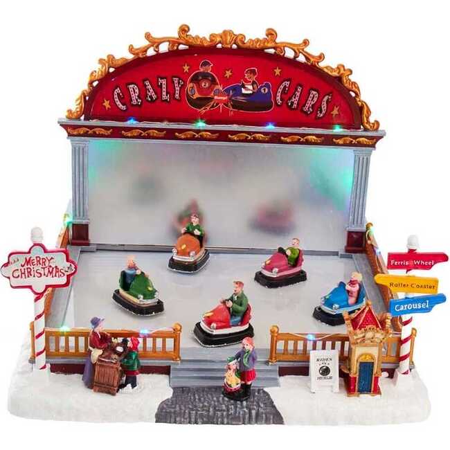9-Inch LED Light-Up Musical Bumper Cars Table Piece