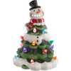 9-Inch Battery Operated Ceramic Light-Up Snowman Tree - Other Accents - 1 - thumbnail