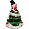 9-Inch Battery Operated Ceramic Light-Up Snowman Tree - Other Accents - 2