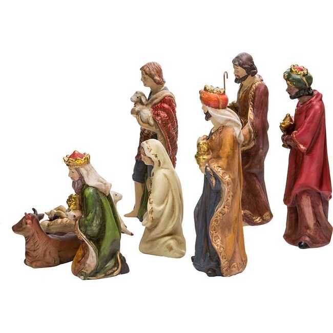 9-Inch Porcelain Nativity Figures Tablepiece Set of 9 - Other Accents - 5