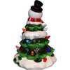 9-Inch Battery Operated Ceramic Light-Up Snowman Tree - Other Accents - 3