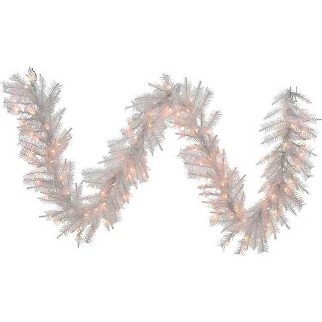 9-Foot Pre-Lit Crystal White Garland