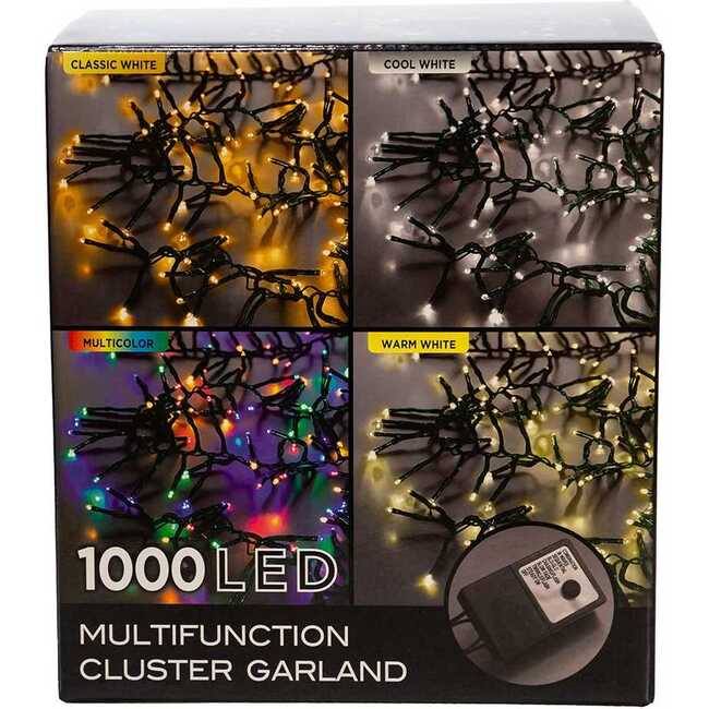 CUL 1000-Light 33-Foot Cluster Garland with Warm White 3MM LED Bulbs - Other Accents - 7
