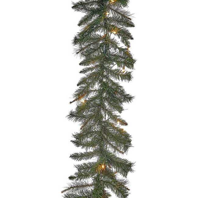 9-Foot Pre-Lit Designer Classic Green Garland - Garlands - 2