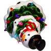 9-Inch Battery Operated Ceramic Light-Up Snowman Tree - Other Accents - 5