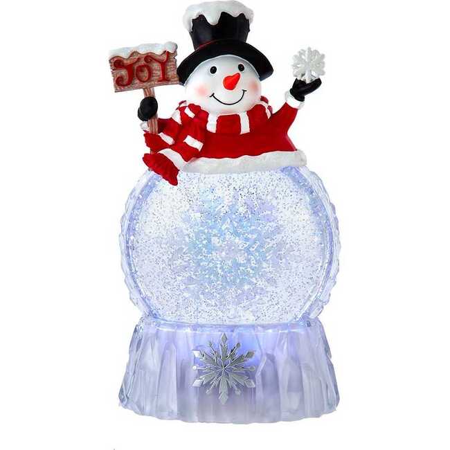 9.25-Inch Battery Operated USB Christmas Snowman Water Globe