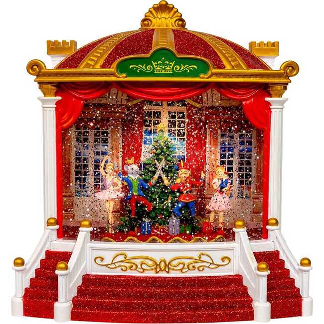 9.25-Inch Battery Operated USB LED Lighted Ballet Theater Lantern with Spinning Glitter Water