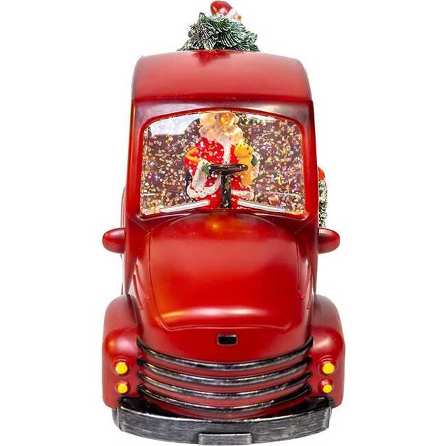 9.5-Inch Battery Operated USB LED Lighted Santa and Christmas Tree in Truck Water Globe - Other Accents - 2