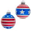 80MM Red, White and Blue Stars and Stripes Glass Ball Ornaments, 6 Piece Box - Ornaments - 1 - thumbnail