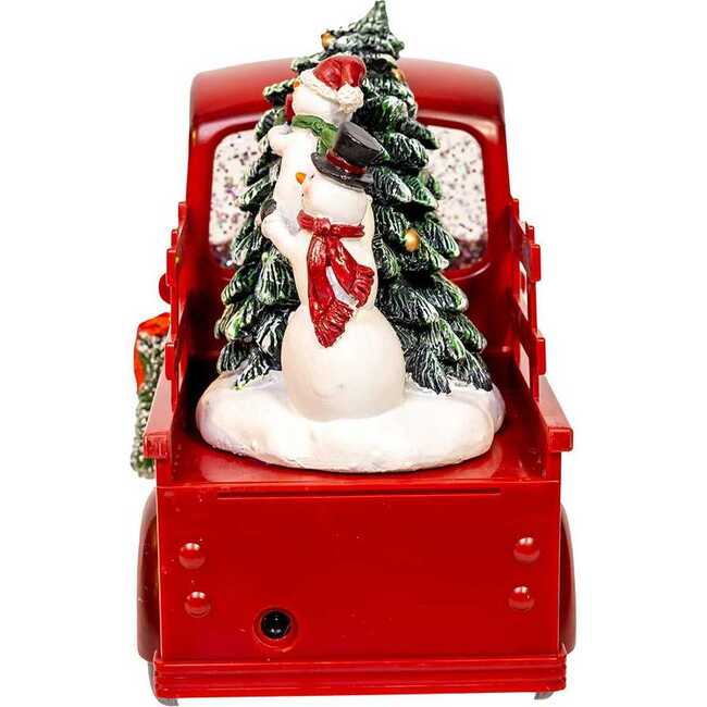9.5-Inch Battery Operated USB LED Lighted Santa and Christmas Tree in Truck Water Globe - Other Accents - 4