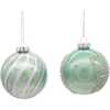 80MM Silver and Pale Aqua Embellished Ball Ornaments, 6 Piece Set - Ornaments - 2