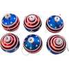 80MM Red, White and Blue Stars and Stripes Glass Ball Ornaments, 6 Piece Box - Ornaments - 3