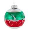 80MM Red and Green Reindeer Glass Ball Ornaments, 6 Piece Set - Ornaments - 2