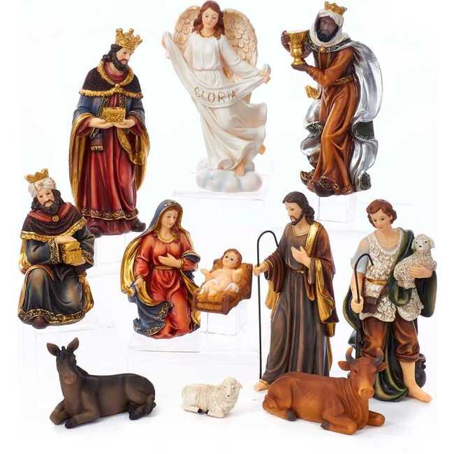 8.5-inch Nativity Table piece Set, 11 Pieces