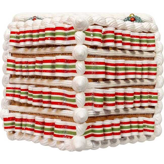 9 Inch Battery Operated Gingerbread House With Santa and Ribbon Candy Roof - Other Accents - 5