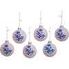 80MM Delft Blue Shiny Glass Ball Ornaments, 6-Piece Set - Ornaments - 3