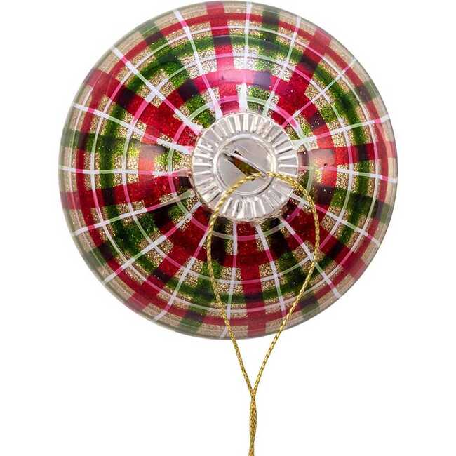 80MM Red and Green Plaid Glass Ball Ornaments, 6 Piece Box - Ornaments - 3