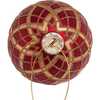80MM Red with Gold Plaid Glass Ball Ornaments, 6-Piece Set - Ornaments - 4