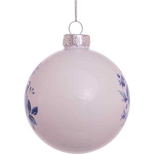 80MM Delft Blue Shiny Glass Ball Ornaments, 6-Piece Set - Ornaments - 4