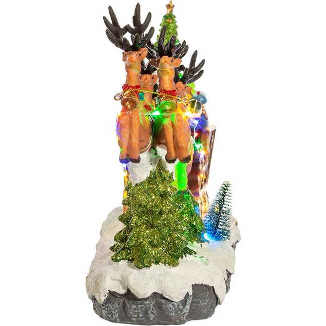 8.7-Inch Battery-Operated LED Musical Santa and Sleigh Table Piece - Other Accents - 3