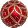 80MM Red with Gold Plaid Glass Ball Ornaments, 6-Piece Set - Ornaments - 5
