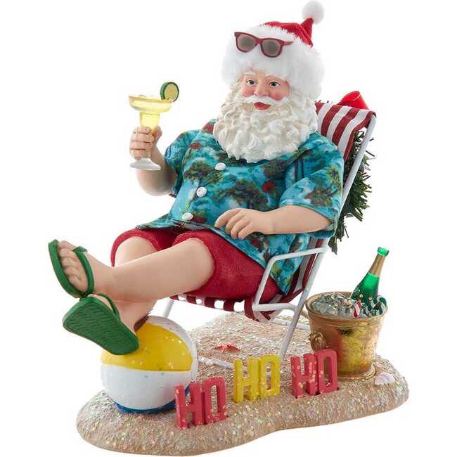 8.5-Inch Fabriché Santa Sitting on Beach Chair