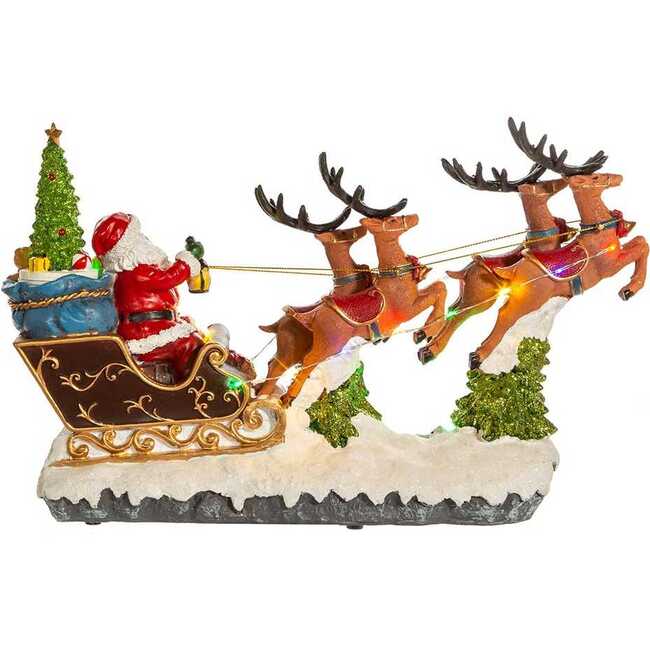 8.7-Inch Battery-Operated LED Musical Santa and Sleigh Table Piece - Other Accents - 4