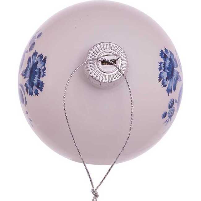 80MM Delft Blue Shiny Glass Ball Ornaments, 6-Piece Set - Ornaments - 5