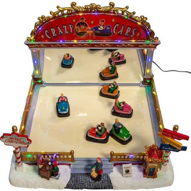 9-Inch LED Light-Up Musical Bumper Cars Table Piece - Other Accents - 6