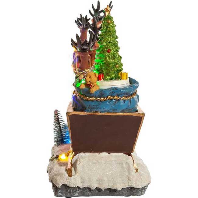 8.7-Inch Battery-Operated LED Musical Santa and Sleigh Table Piece - Other Accents - 5