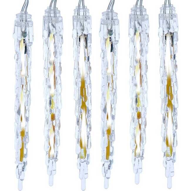 7-Inch 10-Light LED Cool White Icicle Light Set