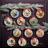 85mm Decoupage Ball Ornament Set of 12 - Ornaments - 7