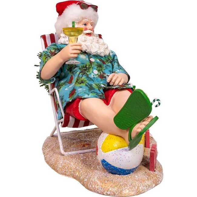 8.5-Inch Fabriché Santa Sitting on Beach Chair - Other Accents - 2
