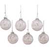 80MM Clear with White Tree Design Glass Ball Ornaments, 6 Piece Box - Ornaments - 5