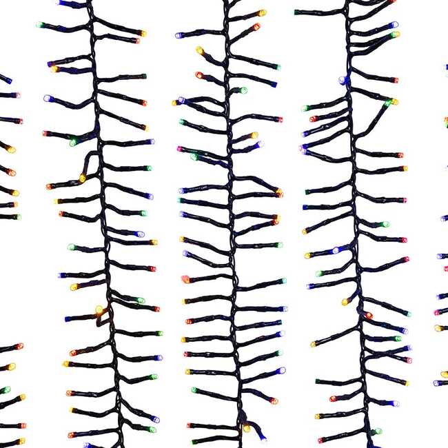 16-Foot 480-Light Dual Color 5MM LED Multifunction Cluster Garland with Green Wire