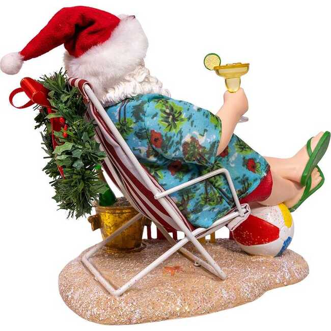 8.5-Inch Fabriché Santa Sitting on Beach Chair - Other Accents - 3