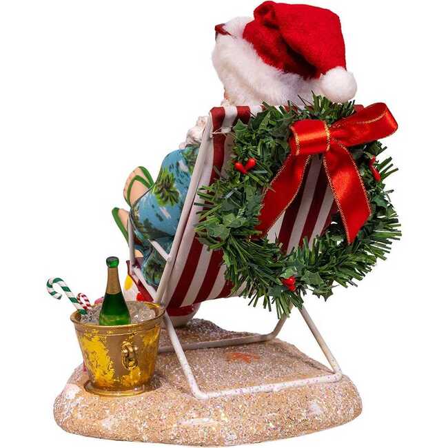 8.5-Inch Fabriché Santa Sitting on Beach Chair - Other Accents - 4