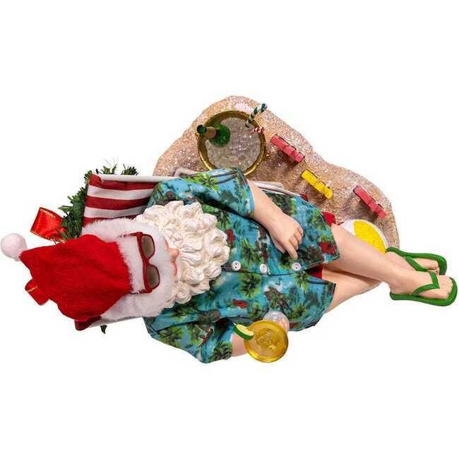 8.5-Inch Fabriché Santa Sitting on Beach Chair - Other Accents - 5