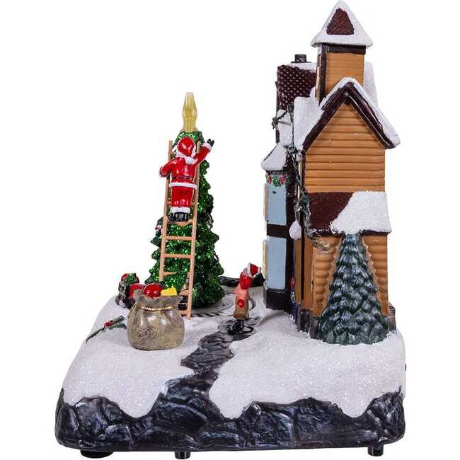 8.5-Inch Battery Operated Lighted Musical Santa Village Scene - Other Accents - 4