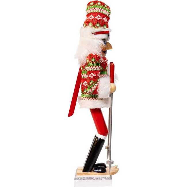 15-Inch Ski Santa With Christmas Sweater Nutcracker - Nutcrackers - 2