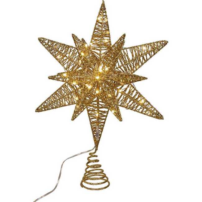 15-Inch Twinkling LED Gold Starburst Tree Topper - Other Accents - 3