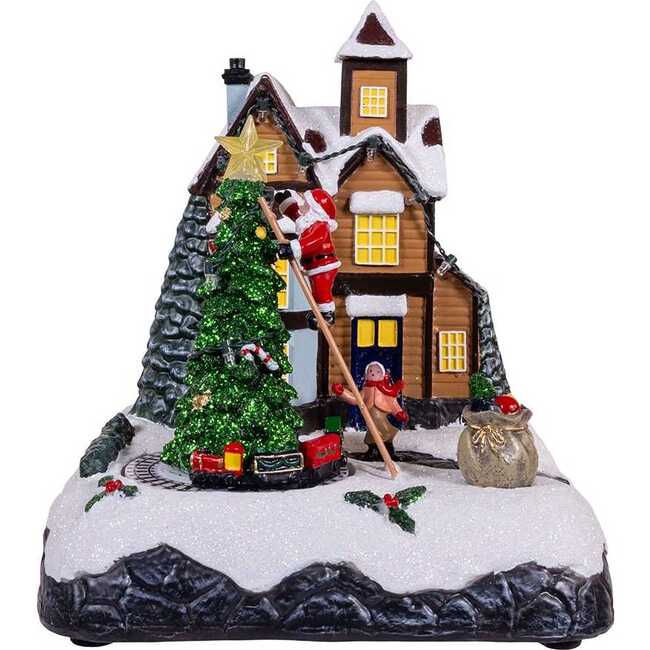 8.5-Inch Battery Operated Lighted Musical Santa Village Scene - Other Accents - 7