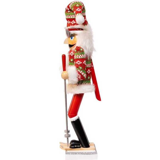 15-Inch Ski Santa With Christmas Sweater Nutcracker - Nutcrackers - 4